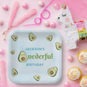 かわいいオネダーフルアボカド1歳の誕生日パーティー ペーパープレート (パーティー)