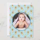 かわいいオネダーフルアボカド1歳の誕生日パーティー 招待状 (裏面)