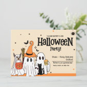 かわいいオバケとペットのハロウィン 招待状 (スタンド正面)