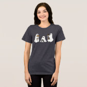 かわいいオバケと子犬 トライブレンドTシャツ (正面全面)