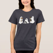かわいいオバケと子犬 トライブレンドTシャツ (正面)