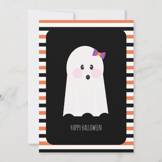 かわいいオバケのハッピーハロウィンカード (正面)