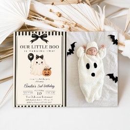 かわいいオバケのハロウィンお誕生日おめでとう 写真 招待状