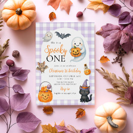 かわいいオバケのハロウィン1歳の誕生日パーティー 招待状