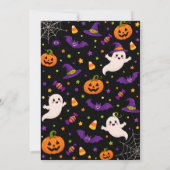 かわいいオバケの子供たちのハロウィン誕生日パーティー 招待状 (裏面)