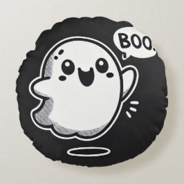 👻✨ かわいいオバケの幽霊のあったかスプーキーな雰囲気 🧡 ラウンドクッション