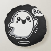👻✨ かわいいオバケの幽霊のあったかスプーキーな雰囲気 🧡 ラウンドクッション (裏面)