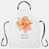 かわいいオパーソナライズされたレンジのタコの触手 エプロン (正面)