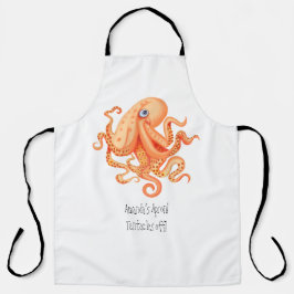かわいいオパーソナライズされたレンジのタコの触手 エプロン