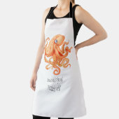 かわいいオパーソナライズされたレンジのタコの触手 エプロン (インサイチュ)
