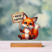 かわいいオフィスにはコーヒーキツネが必要 アクリルサイン (ニュートラル)