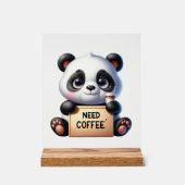かわいいオフィスにはコーヒーパンダのクマが必要 アクリルサイン (正面)
