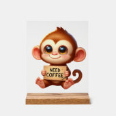 かわいいオフィスにはコーヒーモンキーが必要 アクリルサイン (正面)