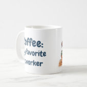 かわいいオフィスコーヒー愛好家 コーヒーマグカップ (正面左)