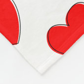 かわいいオフセット赤いハートパターン フリースブランケット (角)