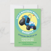 かわいいオフロードビークルカートゥーン招待状 招待状 (正面)