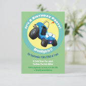 かわいいオフロードビークルカートゥーン招待状 招待状 (スタンド正面)