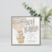 かわいいオベビーウッドランド動物の赤ちゃんシャワー 招待状 (スタンド正面)
