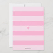 かわいいオベビーピンクハートガールベビーシャワー 招待状 (裏面)