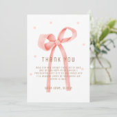 かわいいオベビー水玉模様ボウベイビーシャワー サンキューカード (スタンド正面)