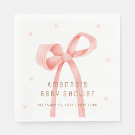 かわいいオベビー水玉模様ボウベイビーシャワー スタンダードランチョンナプキン