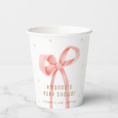 かわいいオベビー水玉模様ボウベイビーシャワー 紙コップ (裏面)