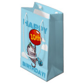 かわいいオポッサムバルーンハッピーバースデー!年齢の追加 スモールペーパーバッグ (正面アングル)