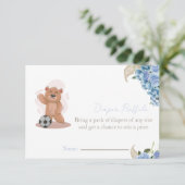 かわいいオムツのラッフル赤ちゃんシャワーを持つ男の子だ 招待状 (スタンド正面)