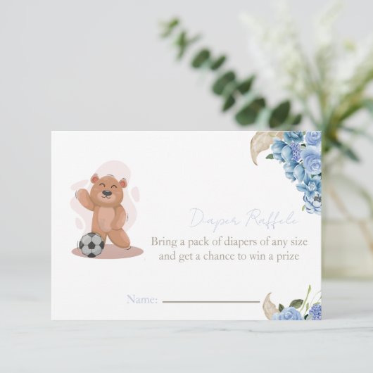 かわいいオムツのラッフル赤ちゃんシャワーを持つ男の子だ 招待状 (スタンド正面)