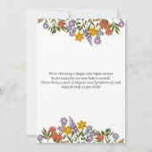 かわいいオムツ&ワイプ赤ちゃんシャワー招待状 招待状 (裏面)