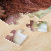 かわいいオランウタンママとベビージグソーパズル ジグソーパズル (側面)