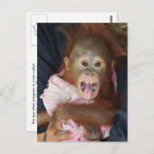 かわいいオランウータン舌モンキービジネス ポストカード (正面/裏面)