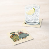 かわいいオランダの子ども スクエアペーパーコースター (インサイチュ)