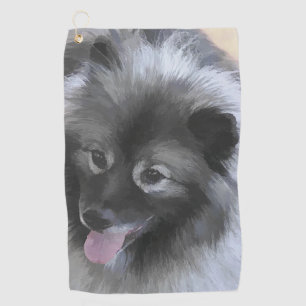 かわいいオリジナル犬アート ケースホンド ベイリーの絵画 ゴルフタオル