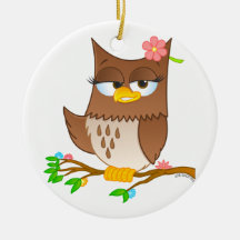 かわいいオリビアVonHootのクリスマスツリーのオーナメント