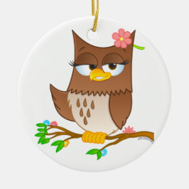 かわいいオリビアVonHootのクリスマスツリーのオーナメント セラミックオーナメント