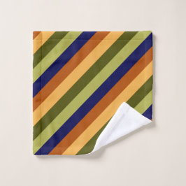 かわいいオリーブセージ海軍のストライプ洗濯布 ウォッシュタオル