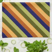 かわいいオリーブセージ海軍ストライプのキッチンタオル キッチンタオル (折り畳み)