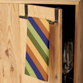 かわいいオリーブセージ海軍ストライプのキッチンタオル キッチンタオル