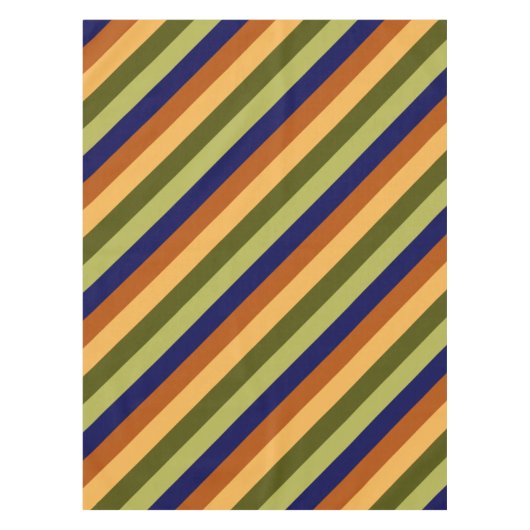 かわいいオリーブセージ海軍ストライプの小さなテーブルクロス テーブルクロス (正面)