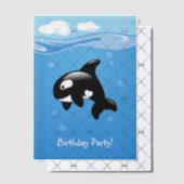 かわいいオルカクジラ誕生日パーティーインサート ベラム紙招待状 (オフセット (招待状))