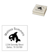 かわいいオルカホエールアーチアドレス ラバースタンプ (押印)