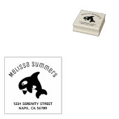 かわいいオルカホエールアーチアドレス ラバースタンプ (押印)