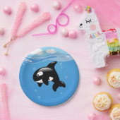 かわいいオルカホエールイン海 ペーパープレート (パーティー)