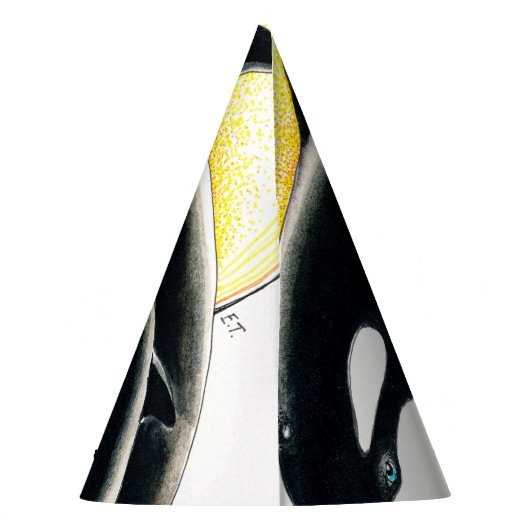 かわいいオルカホエールファミリーインクアート パーティーハット (裏面)