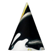 かわいいオルカホエールファミリーインクアート パーティーハット (左)