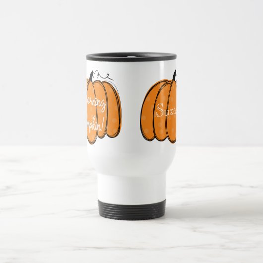 かわいいオレパーソナライズされたンジグッドモーニングパンプキン トラベルマグ (中央)