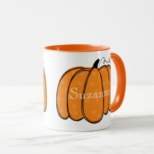 かわいいオレパーソナライズされたンジグッドモーニングパンプキン マグカップ (正面右)