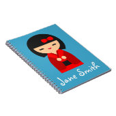 かわいいオレンジこけし日本の人形 ノートブック (右側)