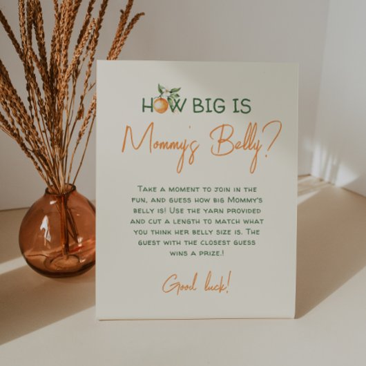 かわいいオレンジちゃん ママのお腹はどれくらい? 台座サイン